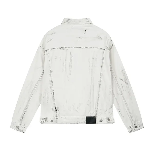 Amiri Distressed Patchwork Denim Jacket Light Wash - 11