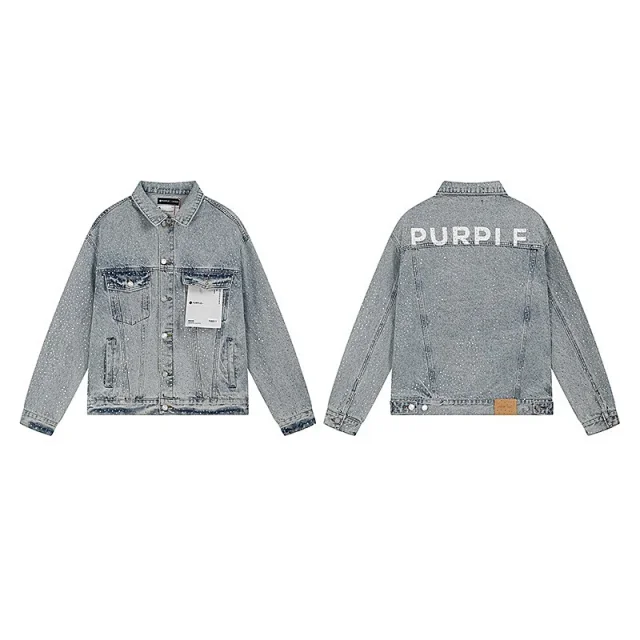 Purple Brand Jackets Washed graphic denim product detail image 11
