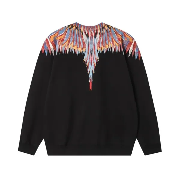 Design Feather Necklace Print Black Hoodie - 42