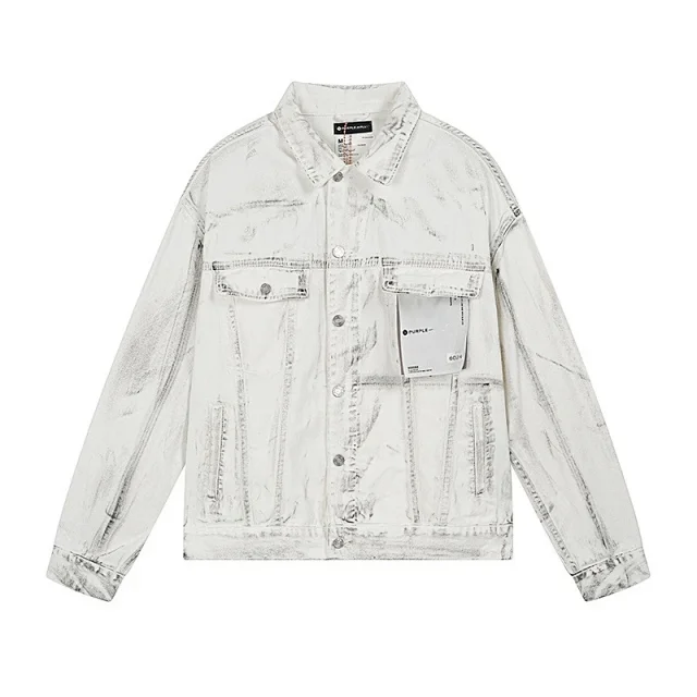 Purple Brand Jackets Washed graphic denim product detail image 9