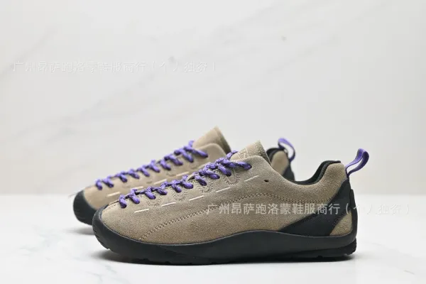 Design Suede Low-Top Sneakers Black Beige - 12