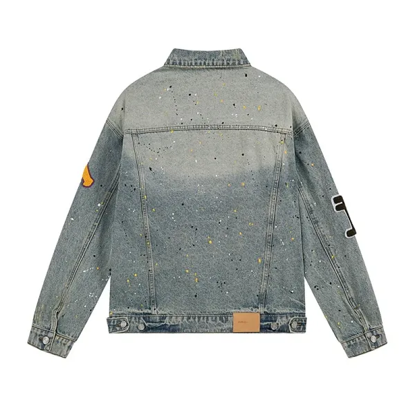 Amiri Distressed Patchwork Denim Jacket Light Wash - 8