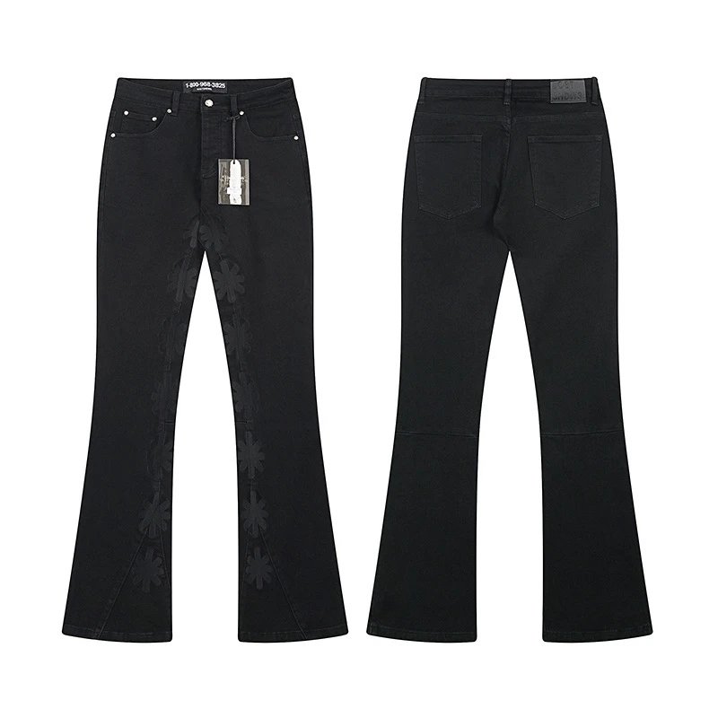 Unbranded Jeans Flared with floral appliqué — LS1003