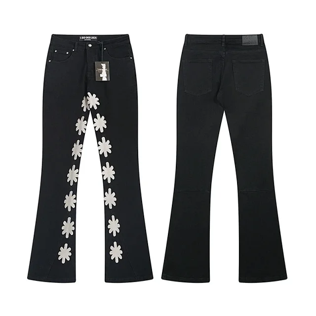Unbranded Jeans Flared with floral appliqué product detail image 2