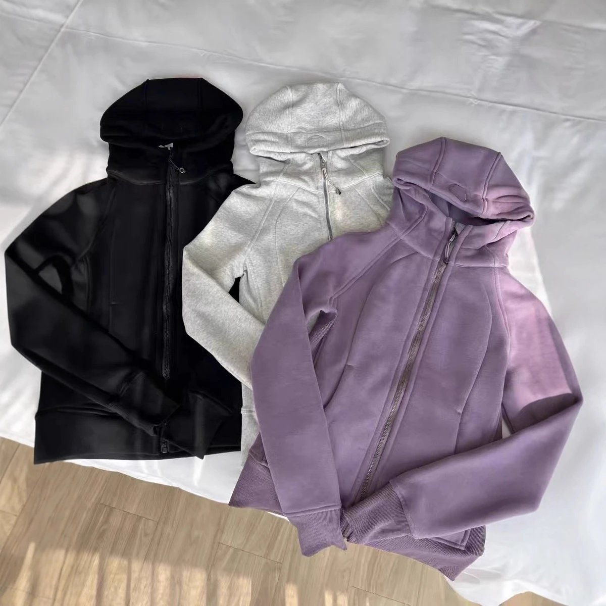 Hoodie Same Color Coat Zipper Hoodie Female