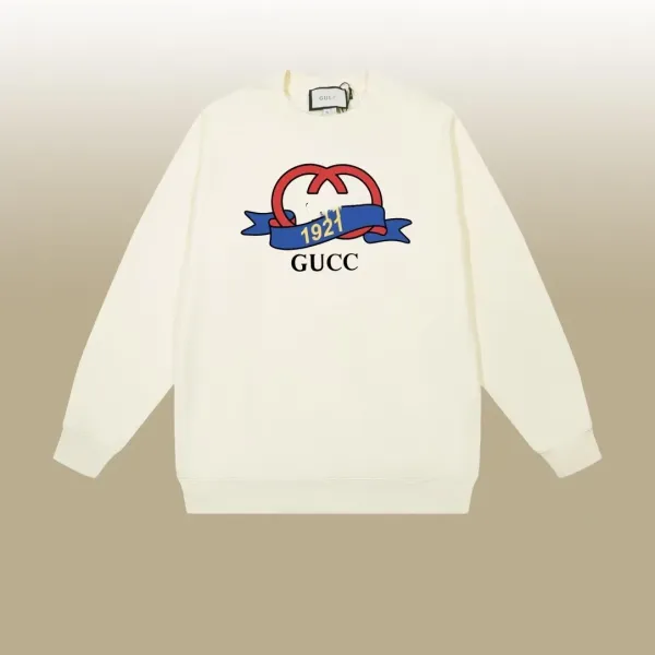 Gucci 1921 Heart Logo Cream Hoodie - 1