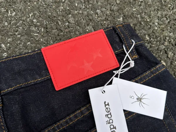 Sp5der Star Print Wide-Leg Jeans Blue - 34