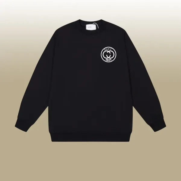 Gucci Logo Patch Crewneck Black Sweatshirt - 1