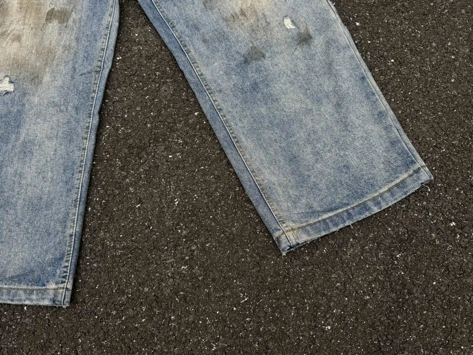 Design Distressed Wide-Leg Light Wash Jeans - 21
