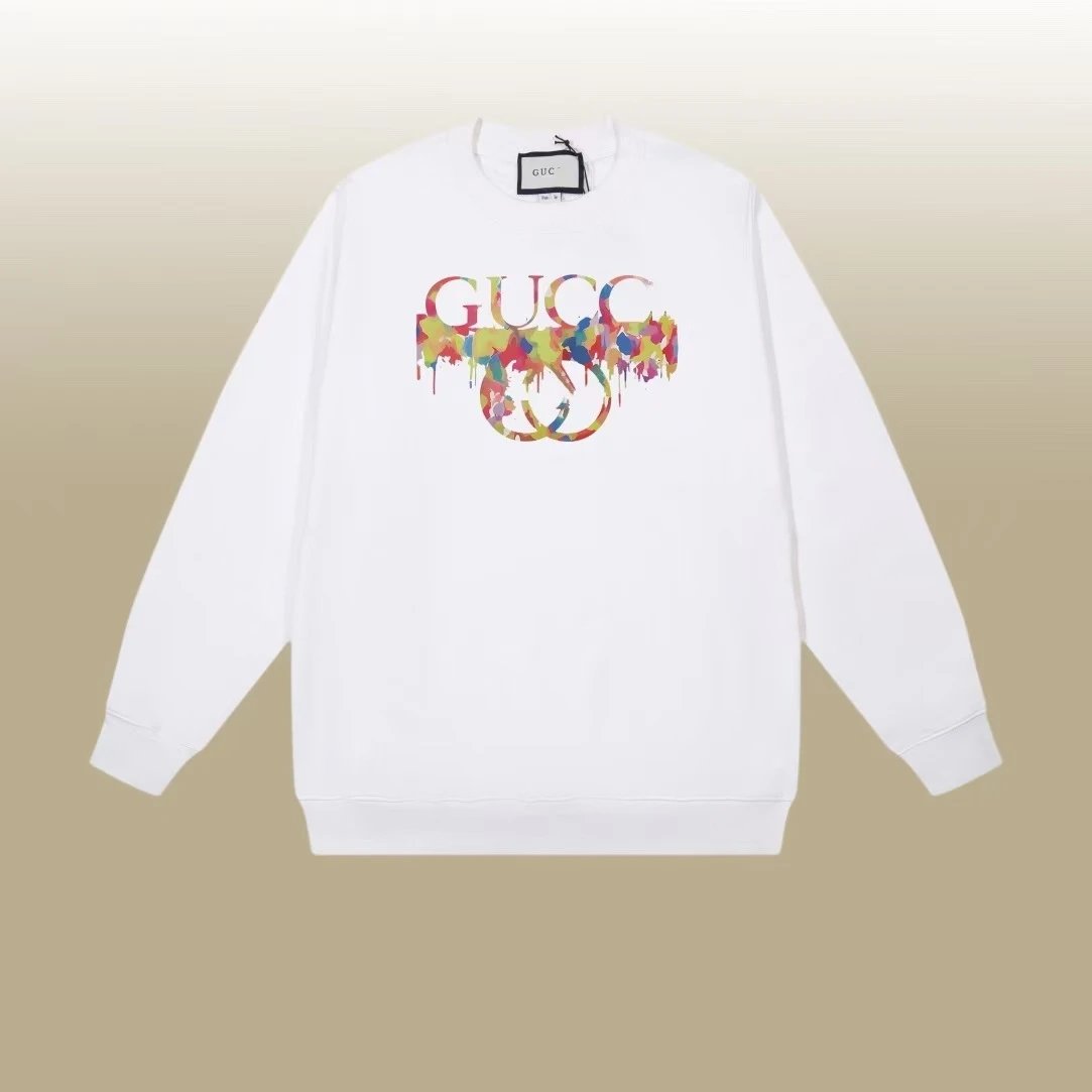 Gucci Interlocking G Graffiti Print White Hoodie - 28