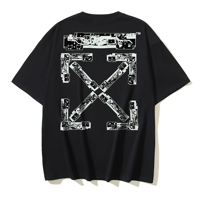 Off White Arrow Print Black Graphic T-Shirt
