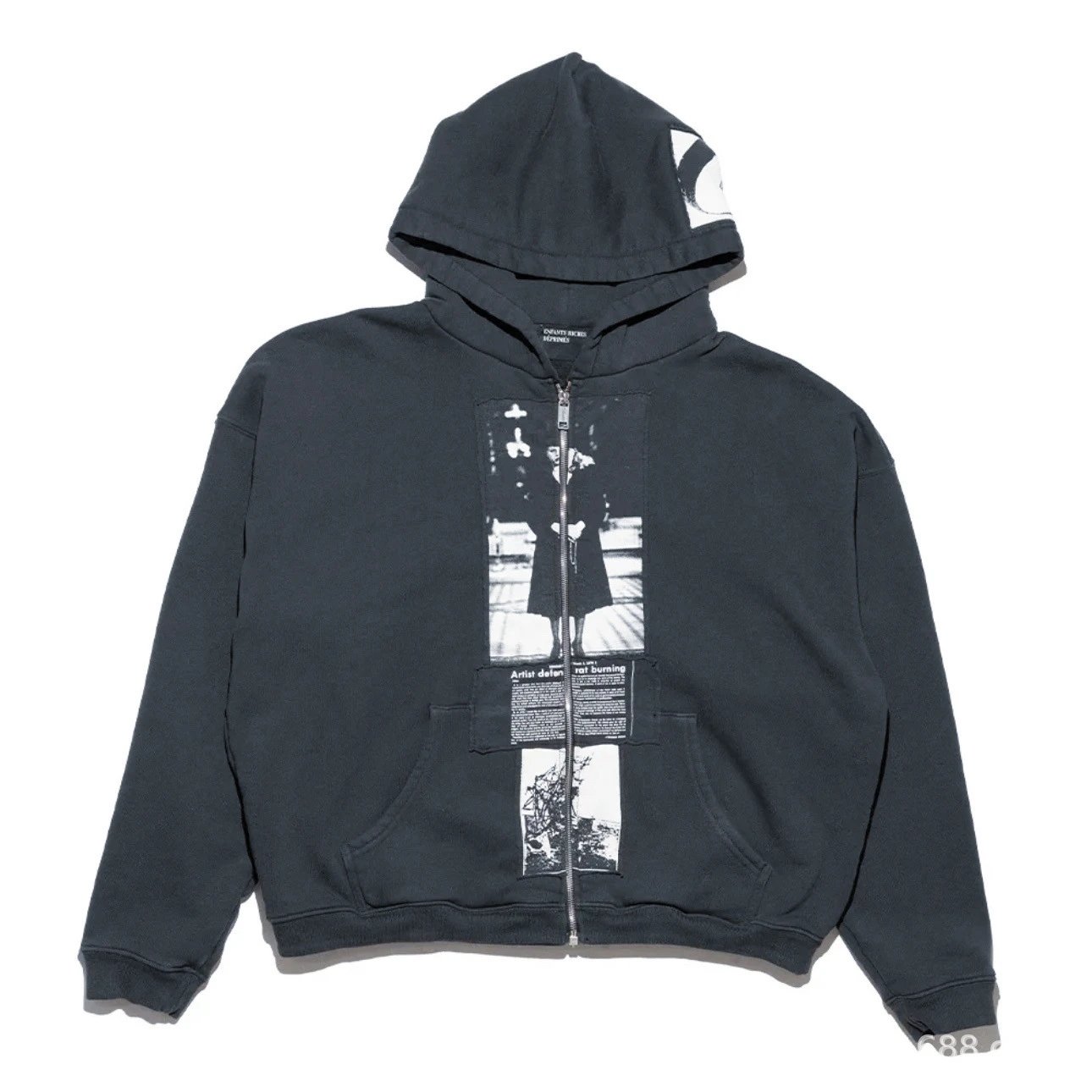 INFINITY RICKS x HOMMES Zip-Up Hoodie Black - 1