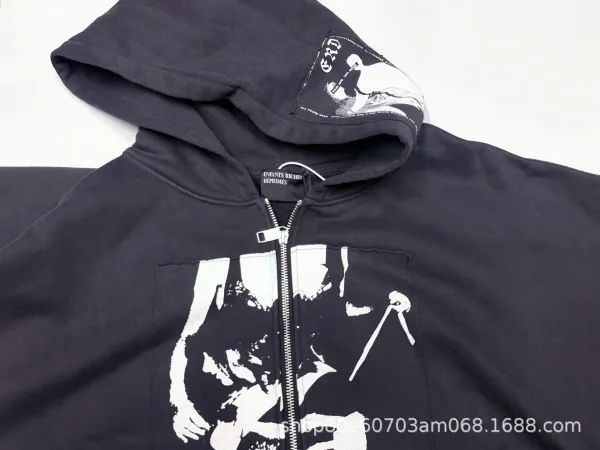 Corteiz x Unknown Artist Leather Bomber Jacket Black - 16