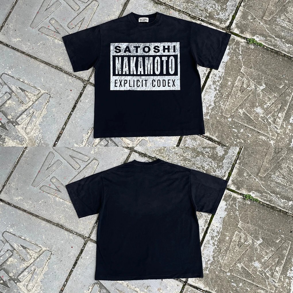 SATOSHI Print Washed Cotton T-Shirt photo 6