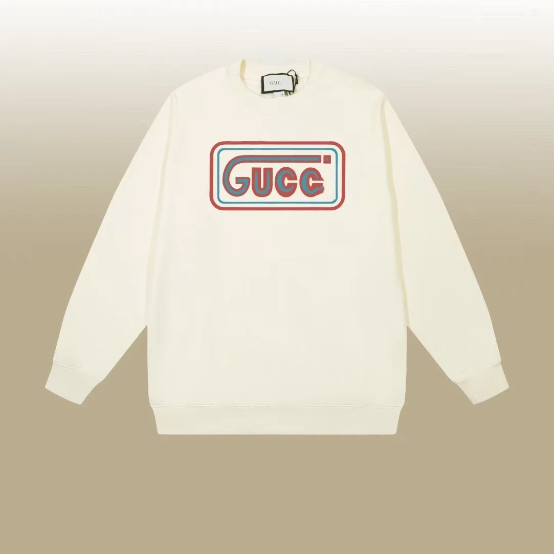 Gucci Logo Box Print Off-White Hoodie - 1