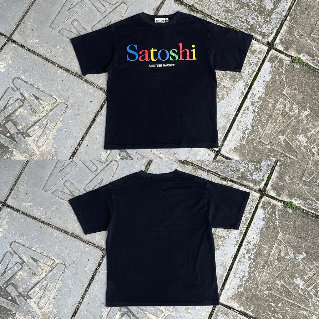 SATOSHI Print Washed Cotton T-Shirt photo 7