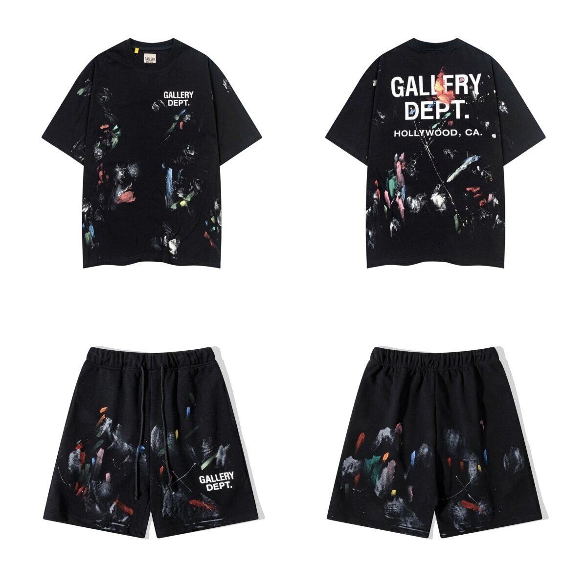 Summer Splatter Letter Print T-Shirt and Shorts Set photo 3