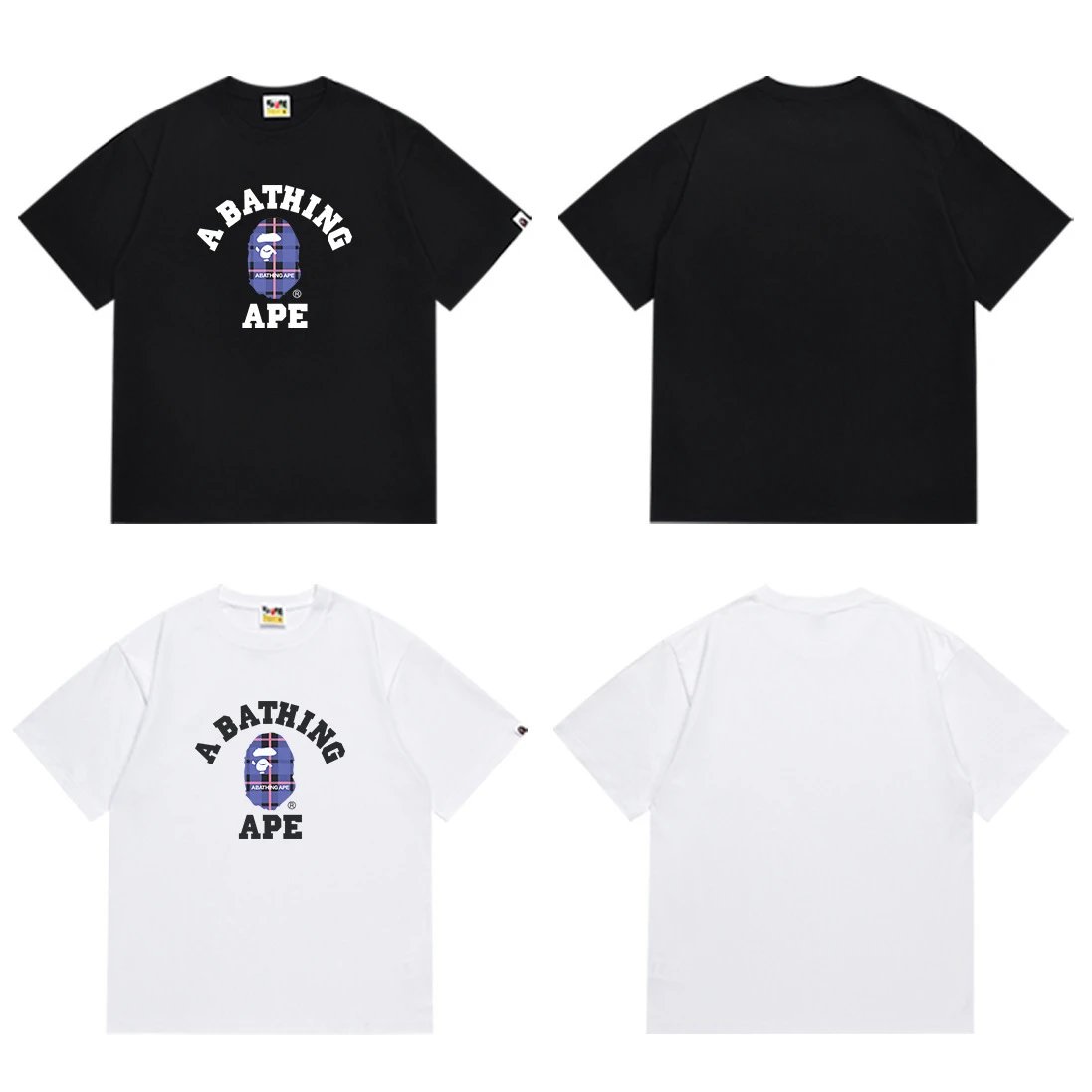 A Bathing Ape Graphic Print Black White Camo Streetwear T-Shirt