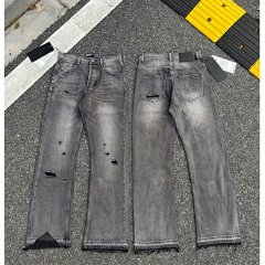 Flared Washed Distressed Ripped Jeans Loose Straight Casual Pants Streetwear for Men and Women