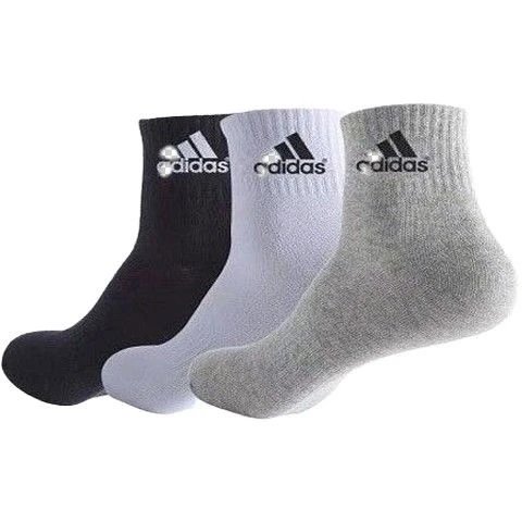 Adidas Crew Socks White Black Gray Sport