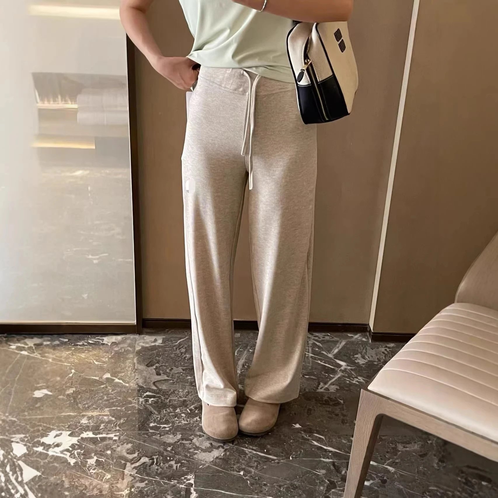 Athleisure Wide Leg Gray Relaxed Sweatpants
