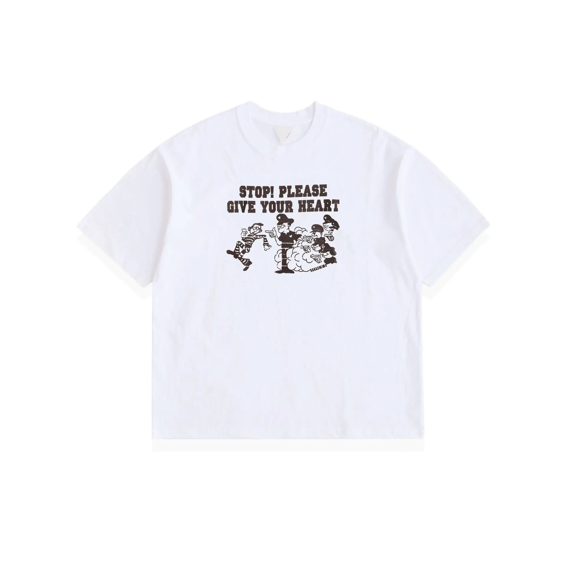 ELLUKAI Graphic Print Dark Brown Oversized T-Shirt
