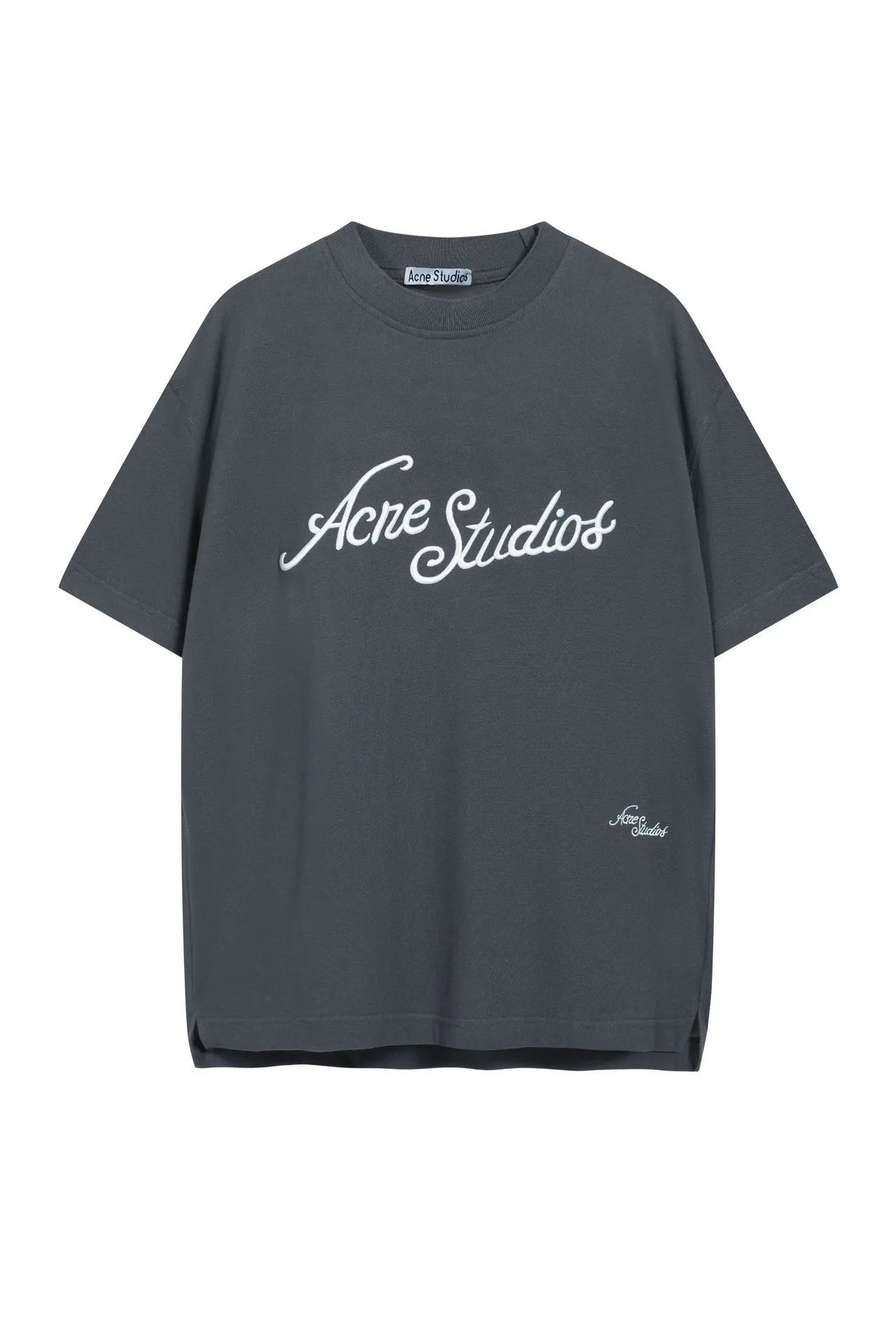 3D 3D Embroidered Short Sleeve Grey Blue [8065]