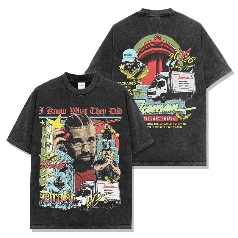 Black Graphic Print Oversized T-Shirt