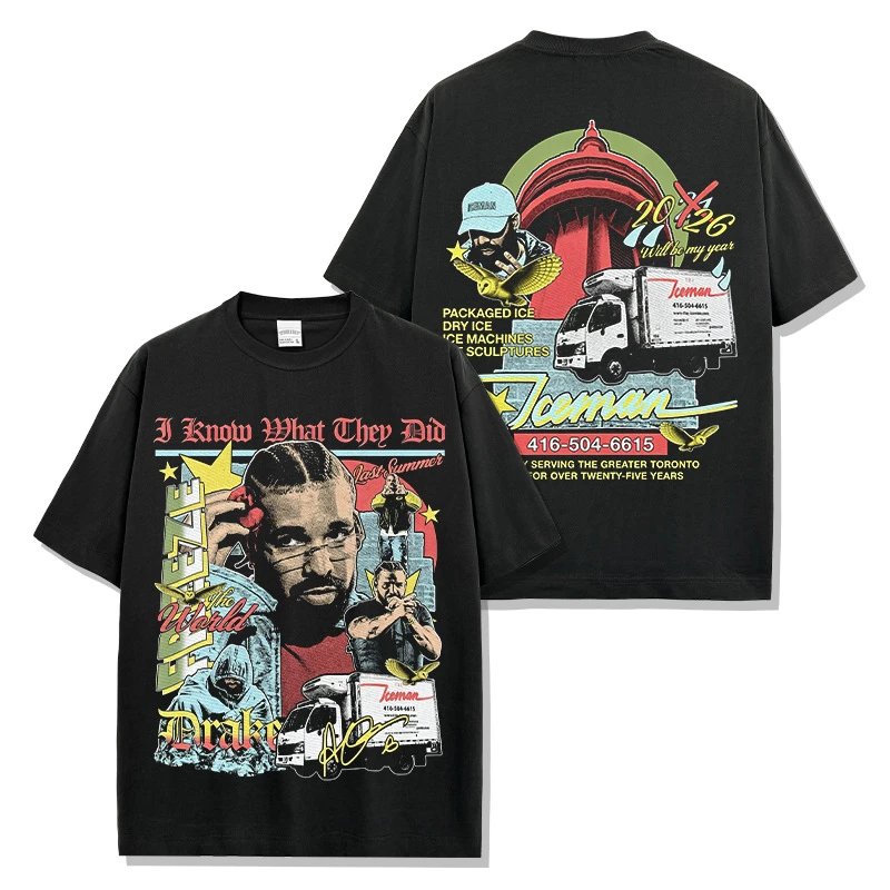 Black Graphic Print Oversized T-Shirt