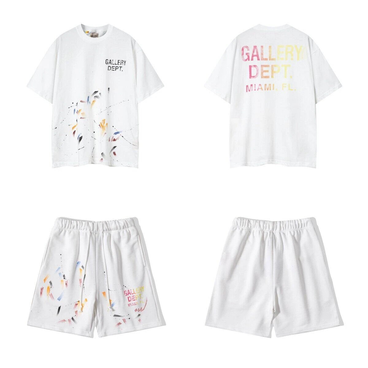 Summer Splatter Letter Print T-Shirt and Shorts Set photo 4