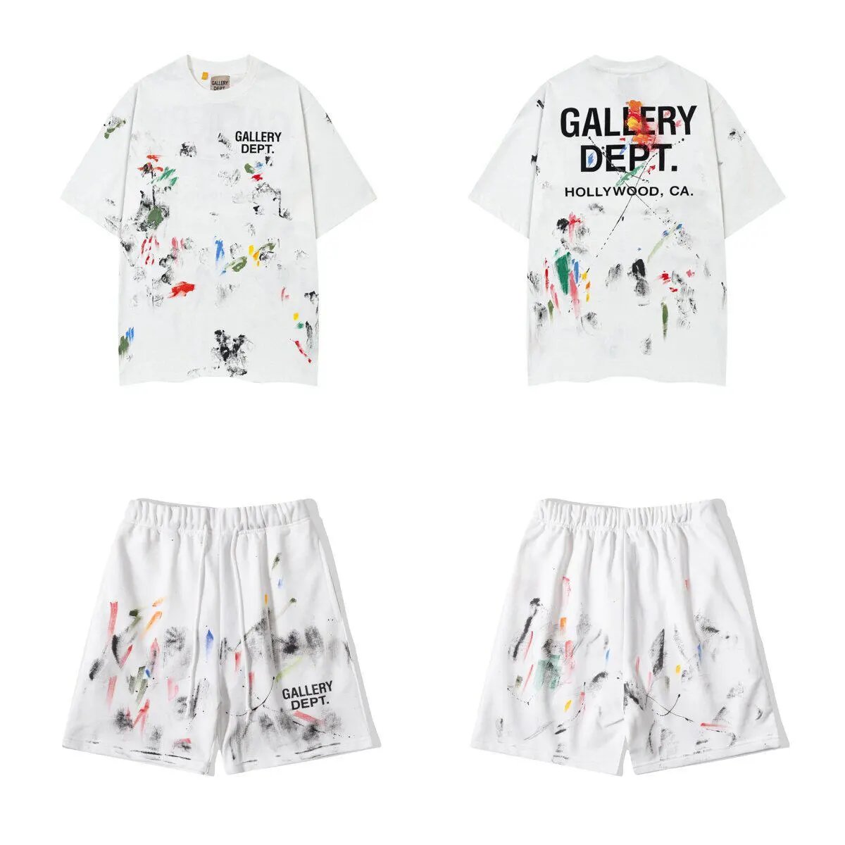 Summer Splatter Letter Print T-Shirt and Shorts Set photo 2