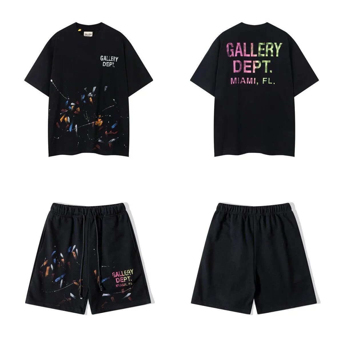 Summer Splatter Letter Print T-Shirt and Shorts Set photo 5