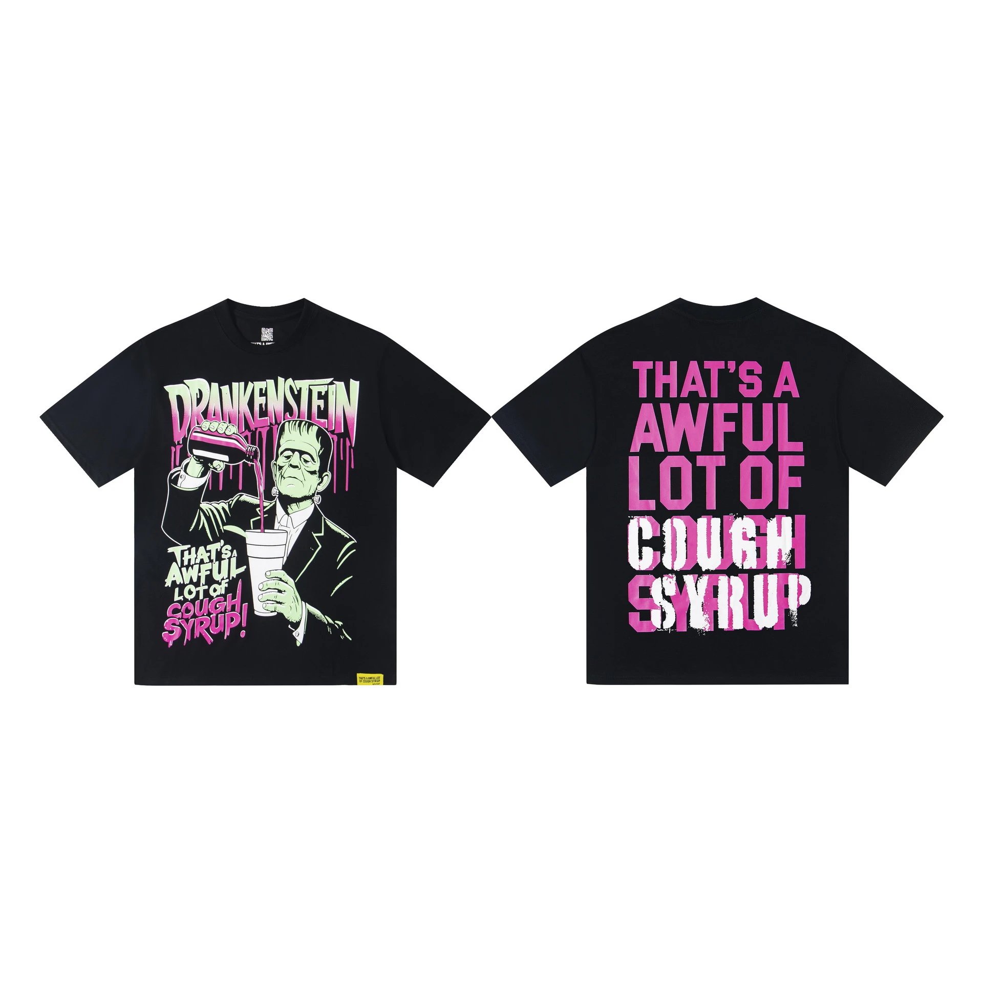 Unbranded T-Shirts Graphic Print Crew Neck — TS06-Black