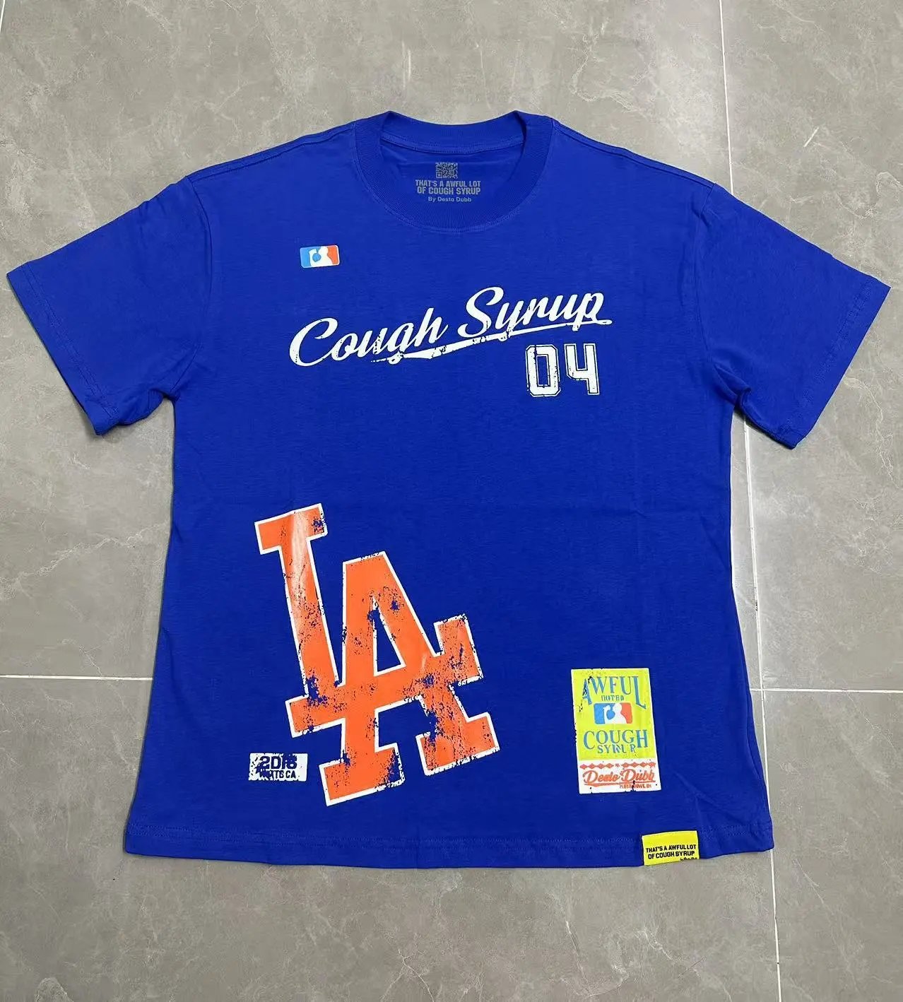Unbranded T-Shirts Graphic Print Crew Neck — TS20-Blue