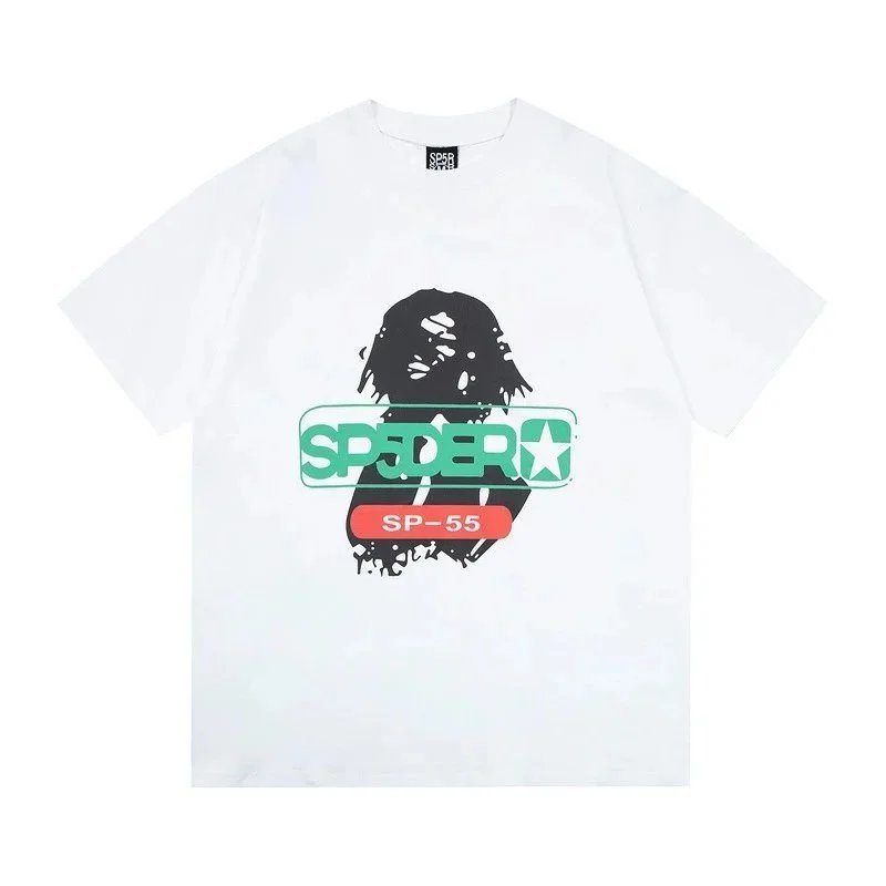 SP-55 Graphic Print White Navy Black Streetwear T-Shirt