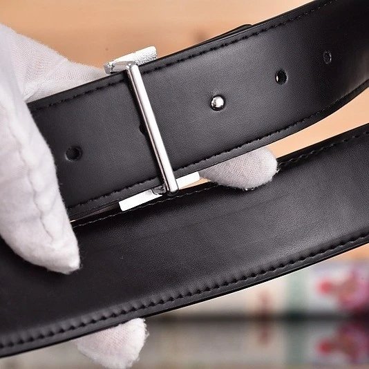 Leather Belt Black Classic Buckle Style