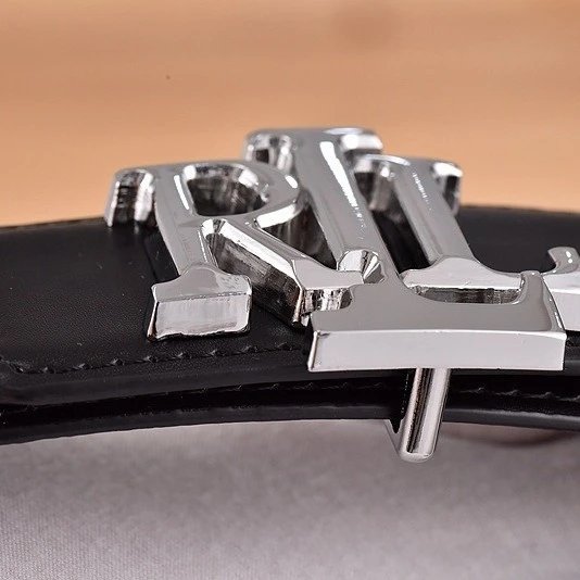 Leather Belt Black Classic Buckle Style