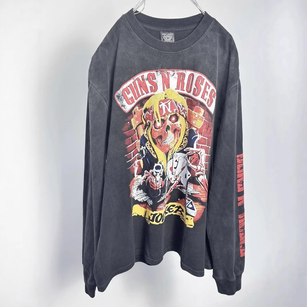 Guns N Roses Vintage Gray Graphic Long Sleeve T-Shirt