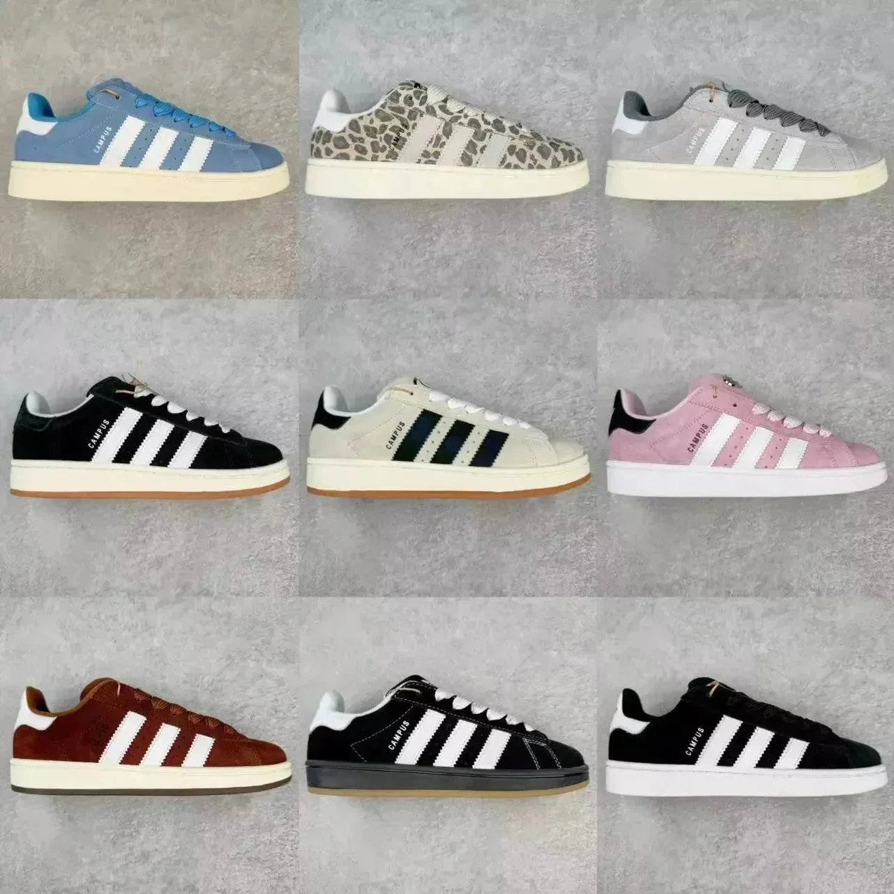 Adidas Campus White Blue Leopard Gray Black Beige Pink Brown Casual Sneakers