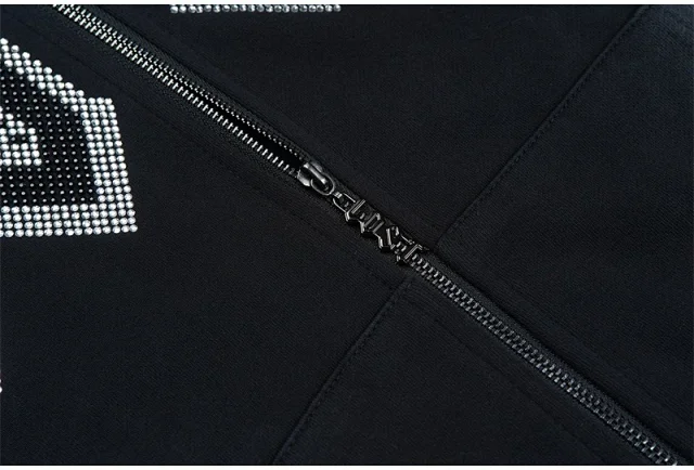 Lost Tracksuits Rhinestone Logo Distressed Zip-Up Hoodie and Jogger Set product detail image 38
