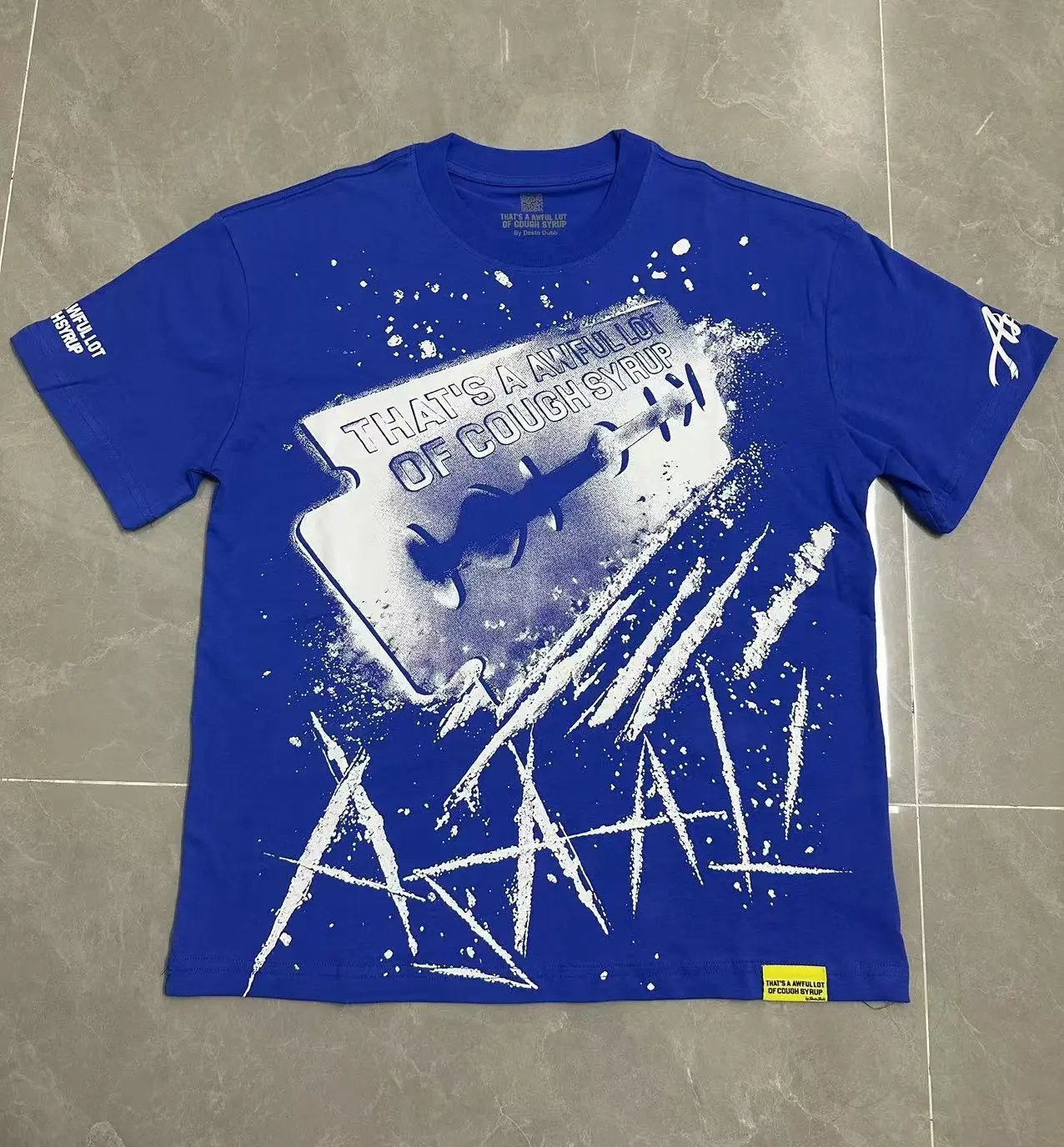 Unbranded T-Shirts Graphic Print Crew Neck — TS29-Blue