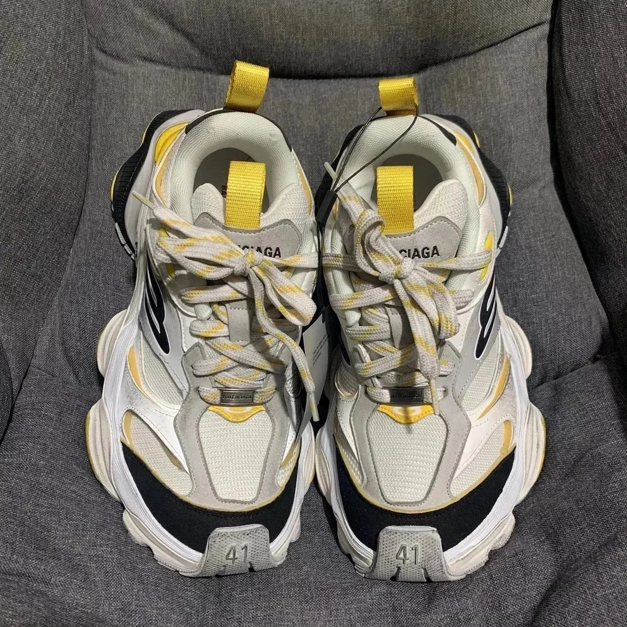 Balenciaga Track 8 White Gray Yellow Blue Chunky Sneakers
