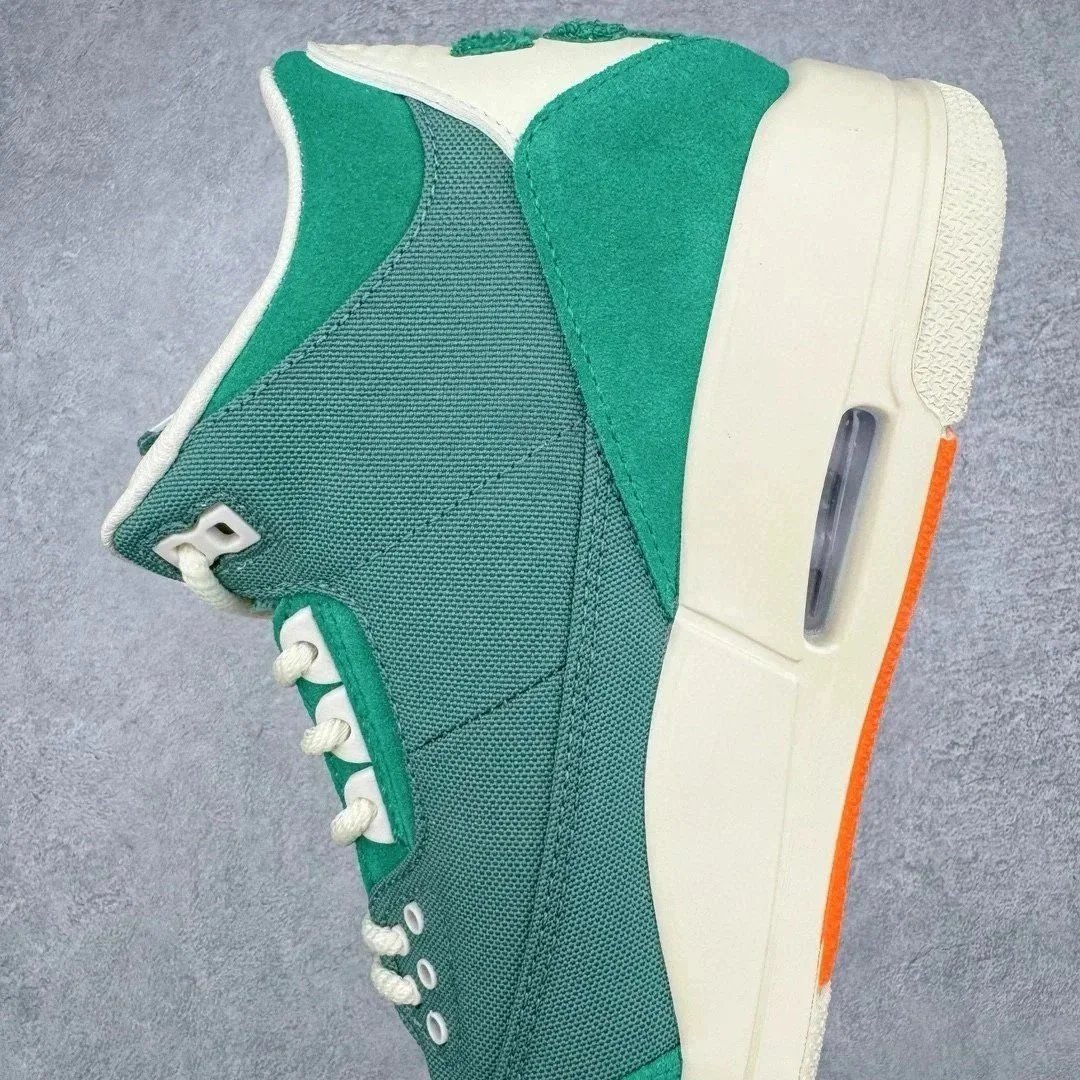 Nike Air Jordan 3 Green Canvas Casual Sneakers