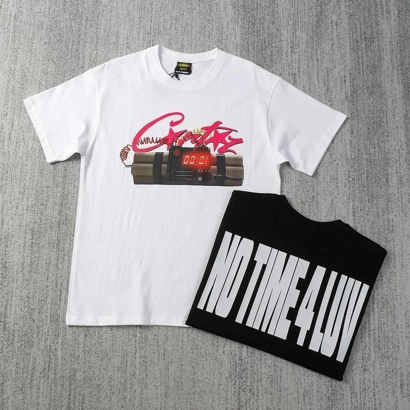Cotton T-Shirt White Graphic Bomb Print Streetwear