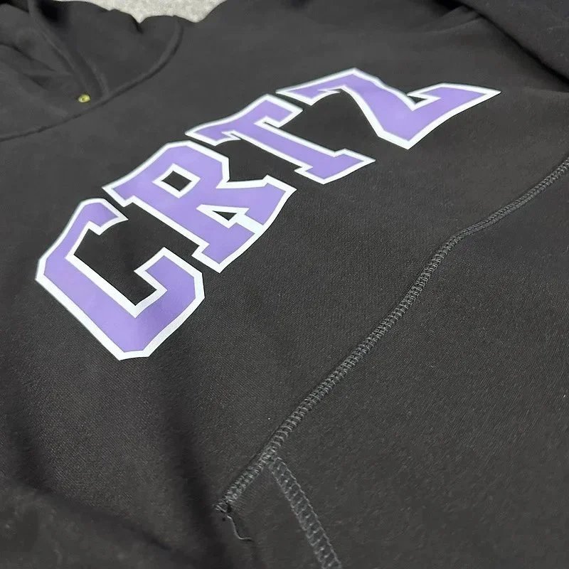 CRTZ Hooded Sweatshirt Black Arch Logo Casual