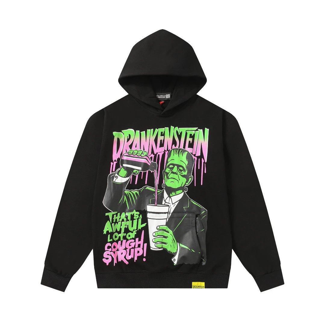 That's A Awful Lot Of Cough Syrup Black Graphic Hoodie
