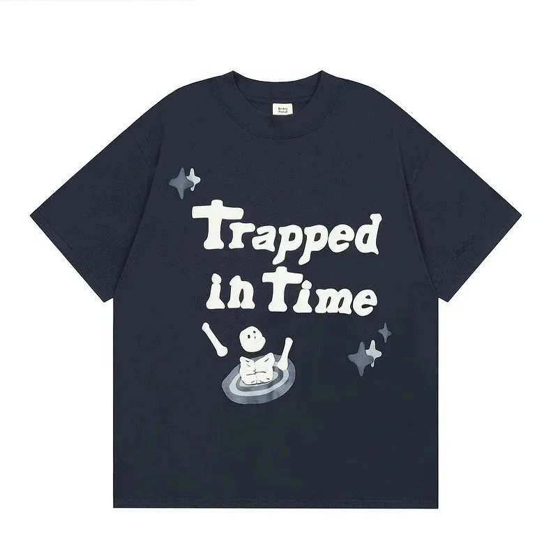 Graphic Tee Navy Blue Oversized T-Shirt