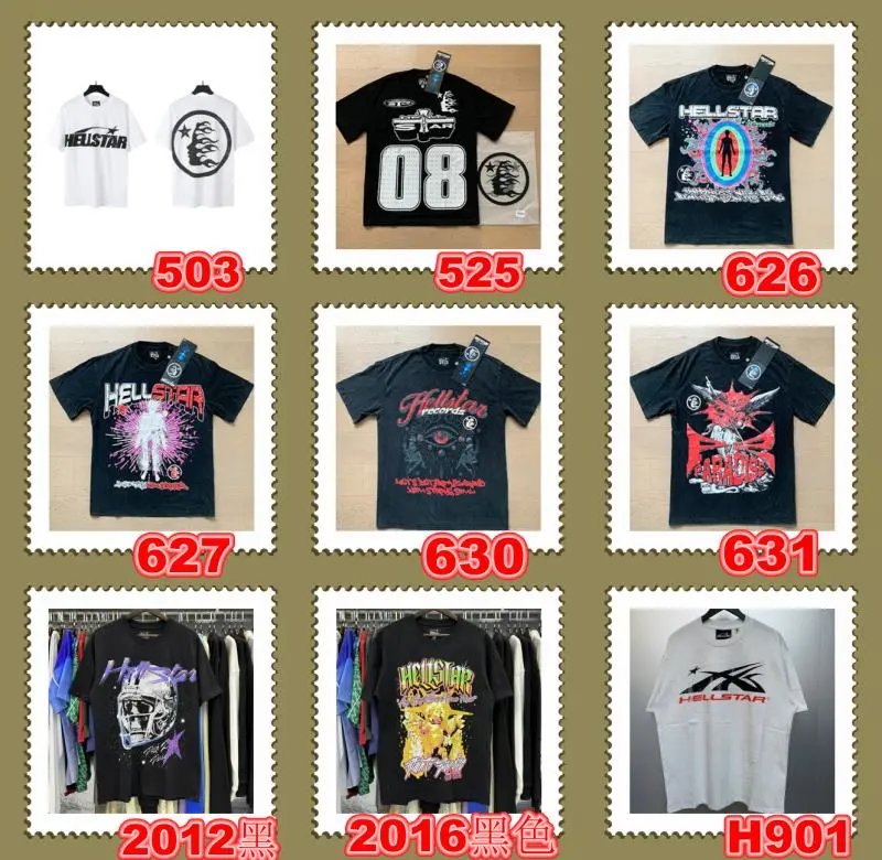Hellstar Graphic Print White Black Pink Casual T-Shirt