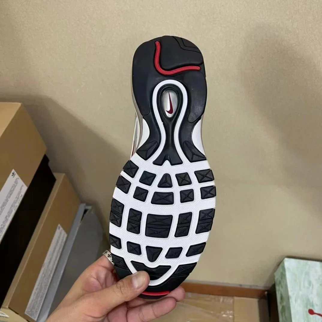 Nike Air Max 97 Silver Metallic Red Casual Sneakers