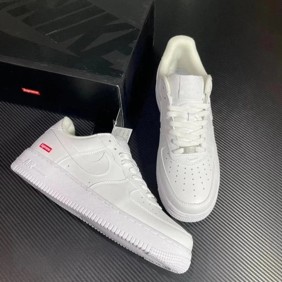 Nike Air Force 1 White Supreme Collaboration Sneakers